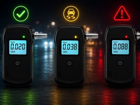 Alkomat elektroniczny cyfrowy lcd latarka 5 ustników precyzyjny czarny