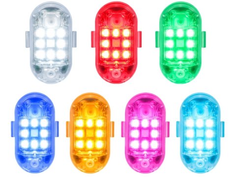 Lampa stroboskopowa led bezprzewodowa 7 kolorów pilot 2 szt ostrzegawcze