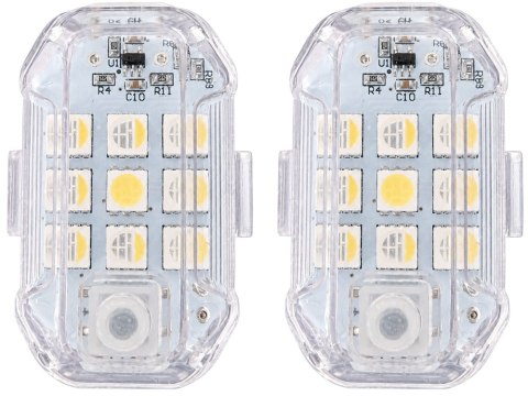 Lampa stroboskopowa led bezprzewodowa 7 kolorów pilot 2 szt ostrzegawcze