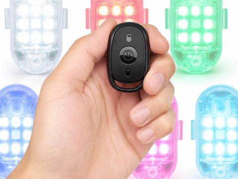 Lampa stroboskopowa led bezprzewodowa 7 kolorów pilot 2 szt ostrzegawcze