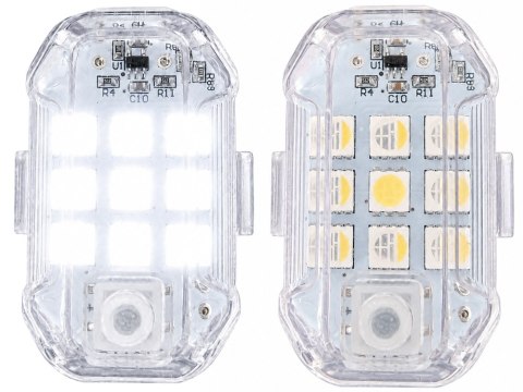 Lampa stroboskopowa led bezprzewodowa 7 kolorów pilot 2 szt ostrzegawcze