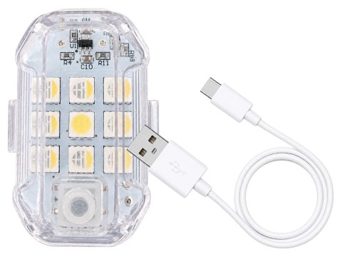 Lampa stroboskopowa led bezprzewodowa 7 kolorów pilot 2 szt ostrzegawcze