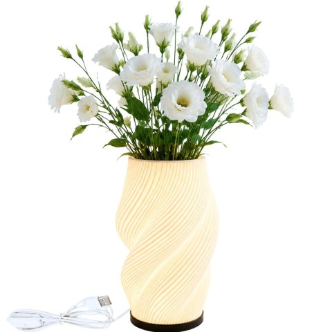 Lampka stołowa z wazonem na kwiaty dekoracyjna 2 w 1 led rgb pilot lampa