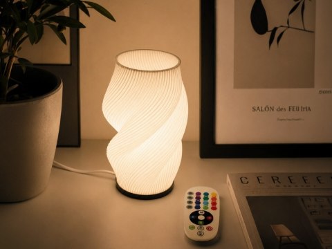 Lampka stołowa z wazonem na kwiaty dekoracyjna 2 w 1 led rgb pilot lampa