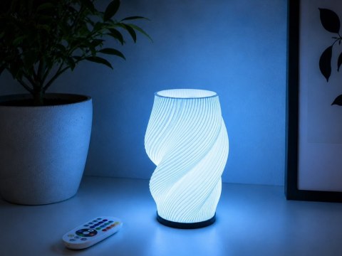 Lampka stołowa z wazonem na kwiaty dekoracyjna 2 w 1 led rgb pilot lampa
