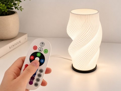 Lampka stołowa z wazonem na kwiaty dekoracyjna 2 w 1 led rgb pilot lampa