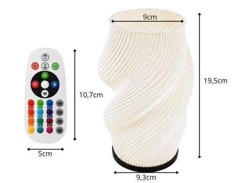 Lampka stołowa z wazonem na kwiaty dekoracyjna 2 w 1 led rgb pilot lampa