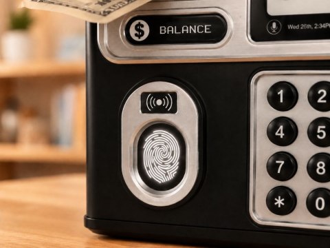 Skarbonka elektroniczna atm dla dzieci sejf na hasło karta pin banknoty