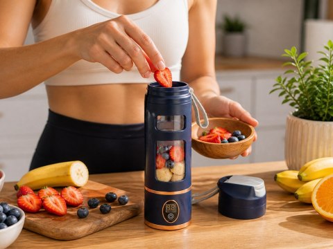 Blender kielichowy bezprzewodowy smoothie kubek mikser 450 ml granatowy usb
