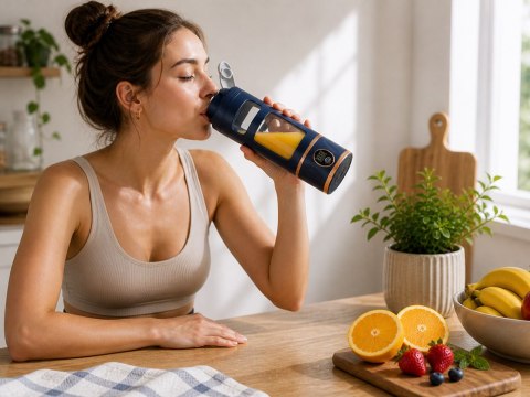 Blender kielichowy bezprzewodowy smoothie kubek mikser 450 ml granatowy usb