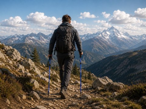 Kij trekkingowy składany regulowany do chodzenia 1 szt lekki na wędrówki