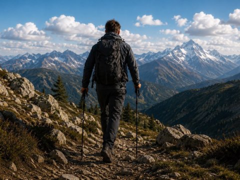 Kij trekkingowy składany regulowany do chodzenia 1szt lekki na wędrówki