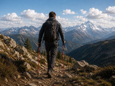 Kij trekkingowy składany regulowany do chodzenia 1szt lekki na wędrówki