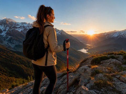 Kije trekkingowe składane regulowane lekkie do chodzenia wygodne w góry