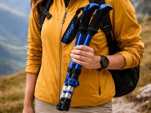 Kije trekkingowe składane regulowane lekkie do chodzenia wygodne w góry