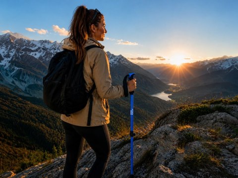 Kije trekkingowe składane regulowane lekkie do chodzenia wygodne w góry