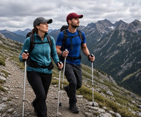 Kije trekkingowe składane regulowane lekkie do chodzenia wygodne w góry