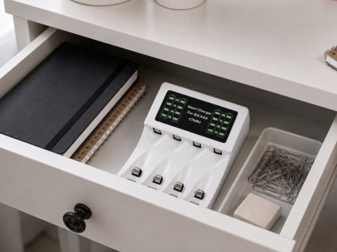 Ładowarka do akumulatorków aa aaa led + 4 akumulatorki aa kabel usb-c