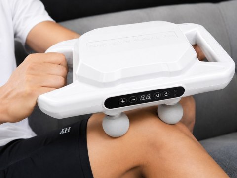Masażer do ciała mocny 4 głowice 20 stopni siły + 6 trybów impulsowych usb