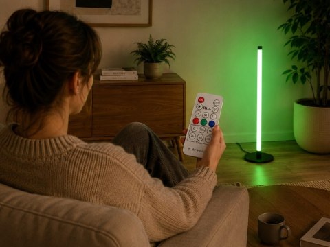 Lampa podłogowa led rgb 50cm sterowana pilotem czarna usb 7 kolorów