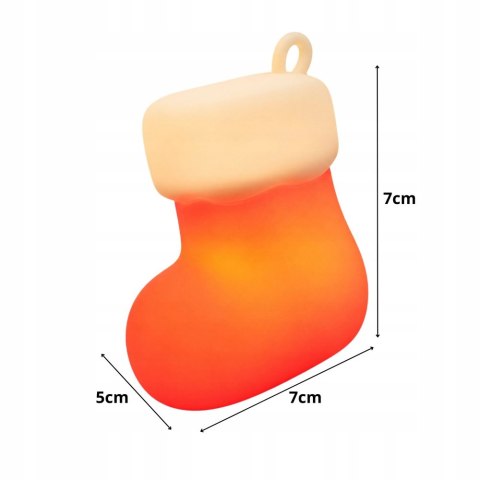 Lampka led skarpeta świąteczna silikon usb 3 tryby do zawieszenia dekoracja