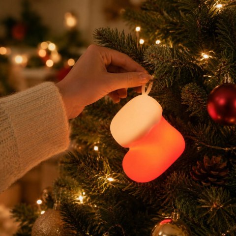 Lampka led skarpeta świąteczna silikon usb 3 tryby do zawieszenia dekoracja