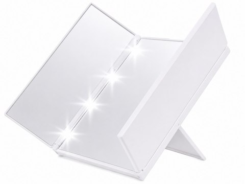 Lusterko składane z podstawką kosmetyczne do makijażu podświetlane led