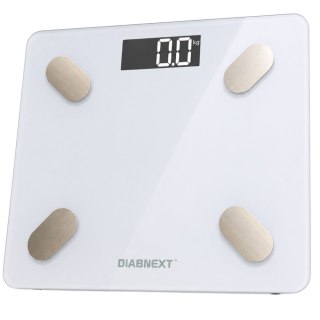 Waga łazienkowa elektroniczna 180kg biała szklana lcd analityczna slim fit