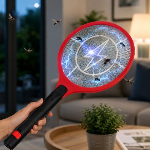 Elektryczna paletka do łapania much łapka packa na muchy komary ćmy akum.