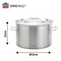 GARNEK GASTRONOMICZNY Z POKRYWĄ STALOWĄ Ø32cm 17L KINGHOFF KH-2023