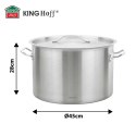 GARNEK GASTRONOMICZNY Z POKRYWĄ STALOWĄ Ø45cm 44L KINGHOFF KH-2027