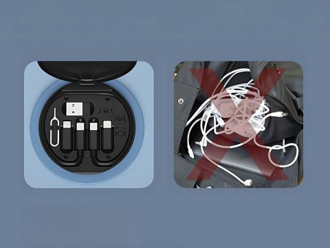 Zestaw adapterów 5w1 szpilka do telefonu w etui usb-c micro usb usb typ a