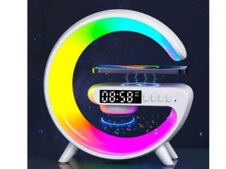 Lampka led rgb gamingowa ładowarka indukcyjna głośnik budzik radio zegar
