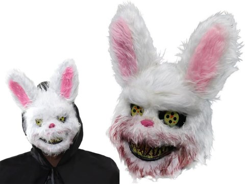 Maska na halloween królik upiorny stwór potwór przebranie strój psychopata