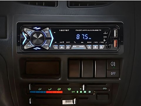 Radio samochodowe bluetooth usb aux sd 1-din zestaw głośnomówiący pilot