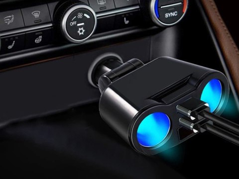 Rozdzielacz zapalniczki ładowarka 2 usb