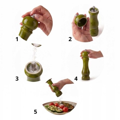 ZESTAW RĘCZNYCH MŁYNKÓW DO PIEPRZU I SOLI 22cm HAGE OLIVE