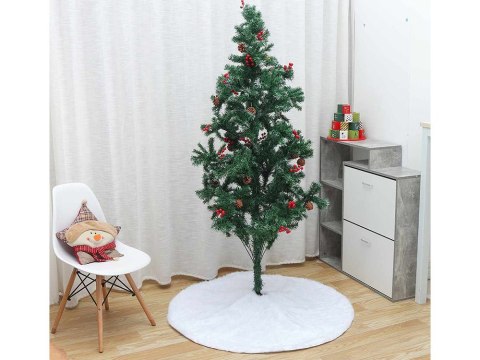 Dywanik pod choinkę na święta mata futerko biały okrągły 90cm okrągły