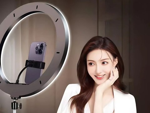 Lampa pierścieniowa led ring + uchwyt na telefon + statyw 100cm 3 odcienie