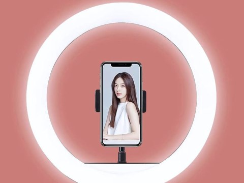 Lampa pierścieniowa led ring + uchwyt na telefon + statyw 100cm 3 odcienie