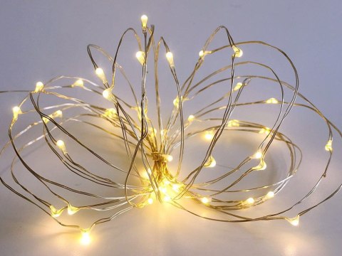 Lampki druciki 100 led na baterie 10m ciepła barwa