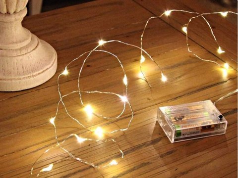 Lampki druciki 100 led na baterie 10m ciepła barwa