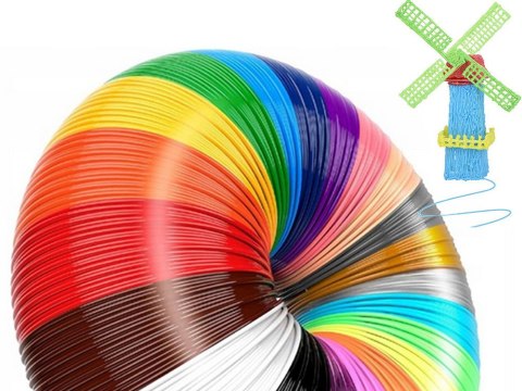 Wkłady do długopisu 3d pla filament 20 x 20 m 400 metrów kolory zestaw