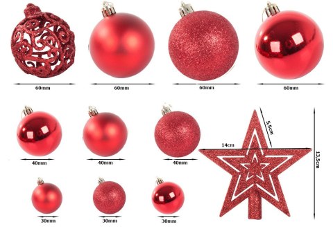Bombki choinkowe na choinkę 6/4/3 cm zestaw 100szt
