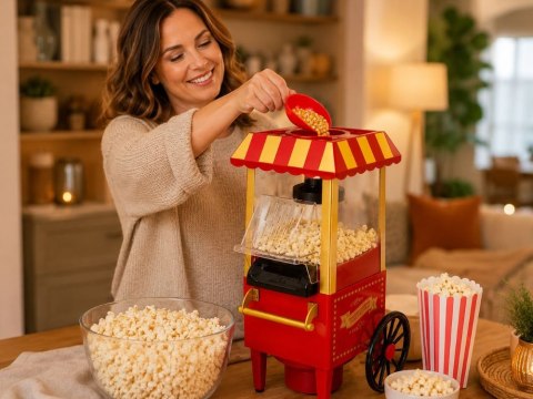 Maszyna maszynka urządzenie do popcornu retro 1200w beztłuszczowa