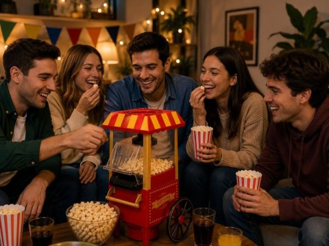 Maszyna maszynka urządzenie do popcornu retro 1200w beztłuszczowa
