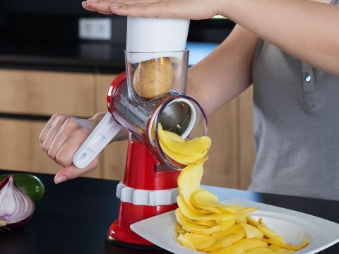 Maszynka do tarcia ziemniaków sera warzyw szatkownica 3x tarki wkłady 3w1