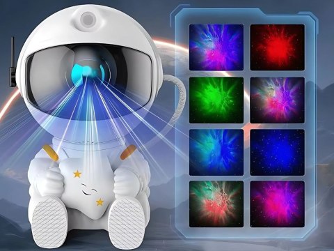 Projektor gwiazd astronauta galaktyka lampka nocna niebo laserowy led pilot