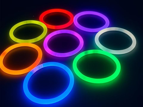 BRANSOLETKI OPASKI ŚWIECĄCE FLUORESCENCYJNE PAŁECZKI ŚWIETLIK URODZINY