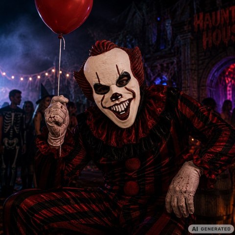 Maska klaun na halloween pennywise clown it to